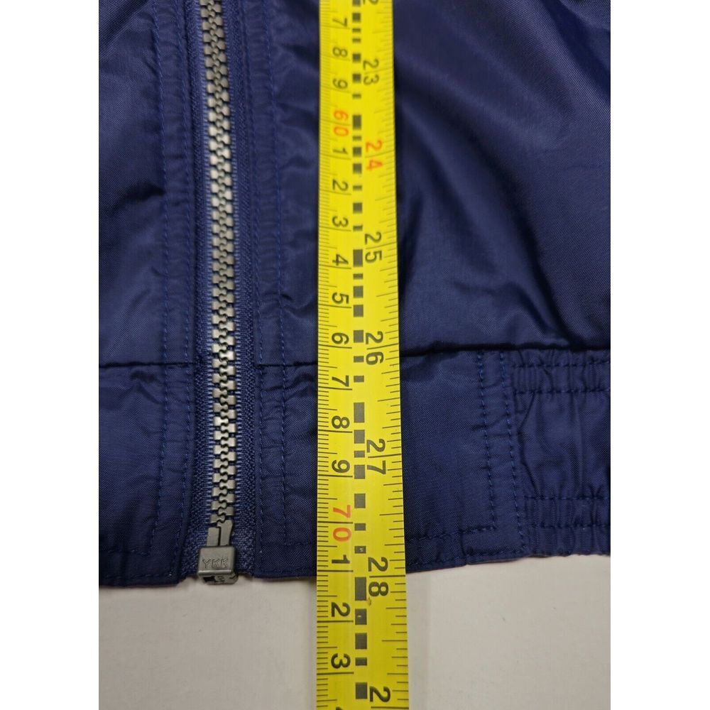 Adidas VTG Windbreaker Jacket Blue Embroidered Back Logo Size Large Full Zip Y2K - Picture 11 of 13